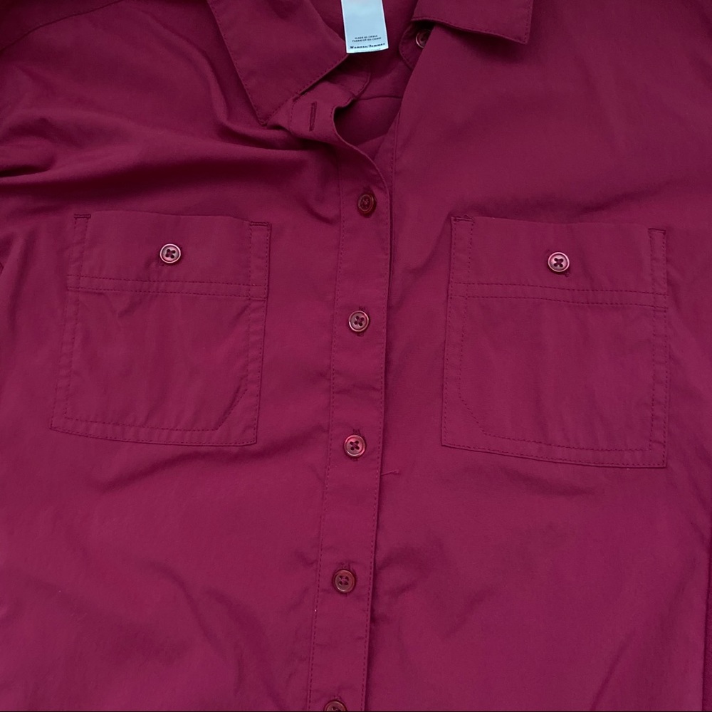 Lucy Button Down Purple Pink Flex Active Top Shirt - image 8